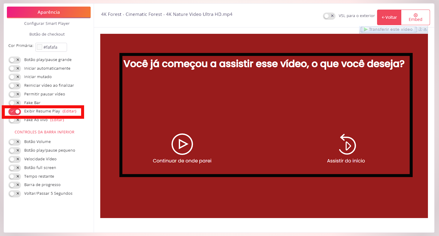 tela smartplayer